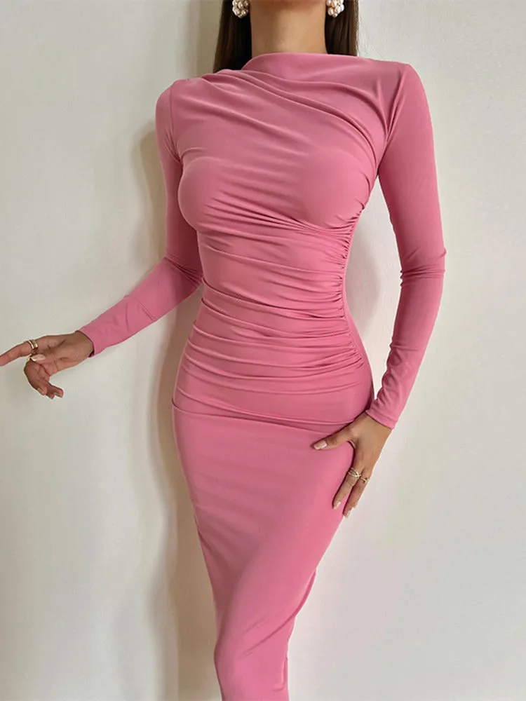 Donna Long Sleeve Sexy Maxi Dress