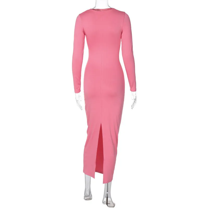 Donna Long Sleeve Sexy Maxi Dress