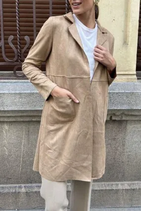 elveswallet Medium-length Suede Trench Coat