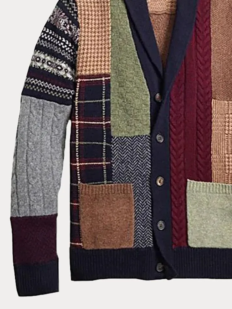 Ethnic style Splicing Sweater Coat