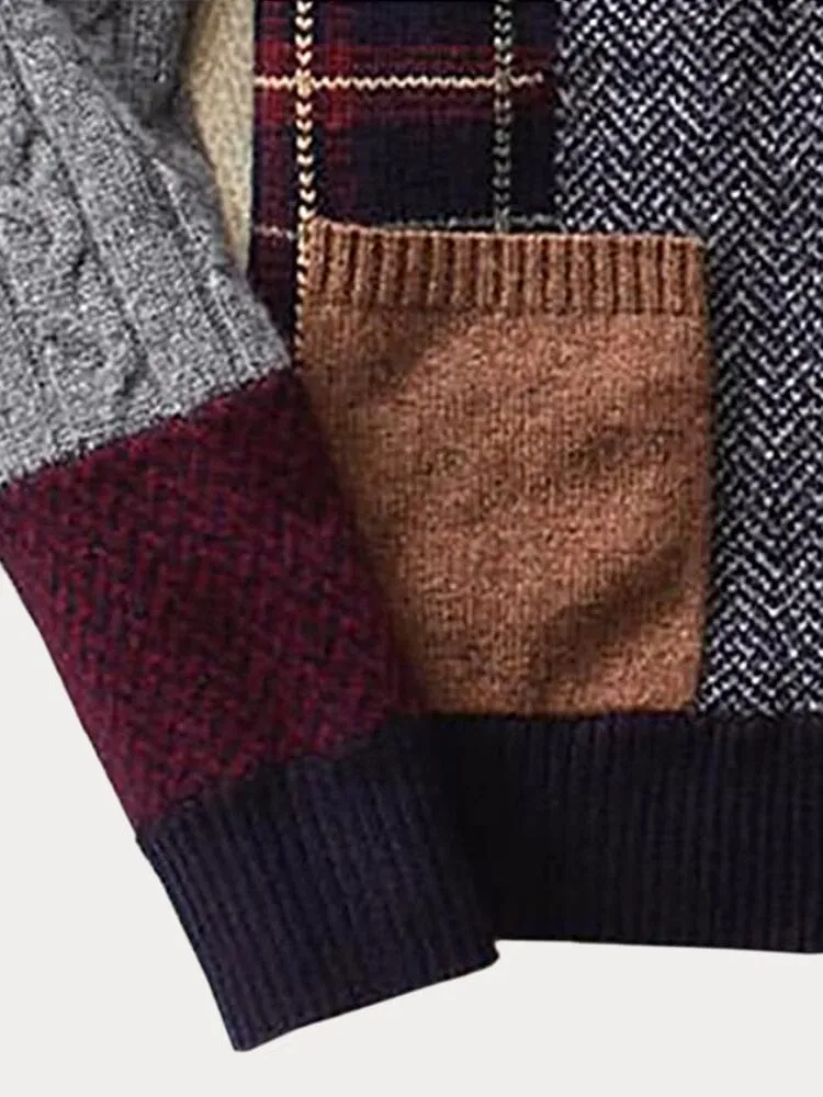 Ethnic style Splicing Sweater Coat