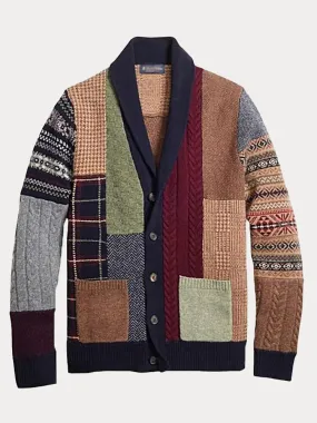 Ethnic style Splicing Sweater Coat