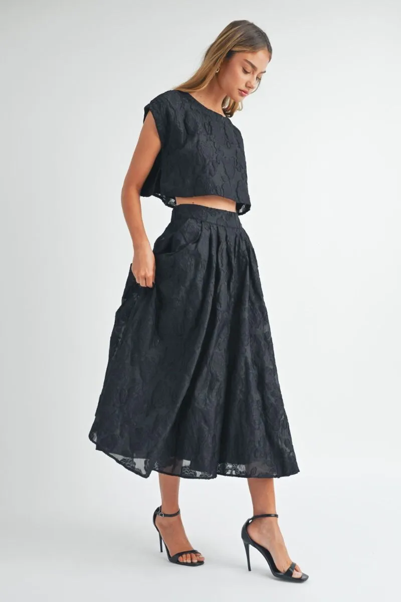 Evie Crop Top and Midi Skirt Set
