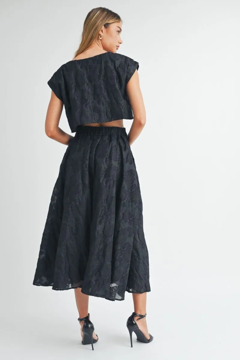 Evie Crop Top and Midi Skirt Set