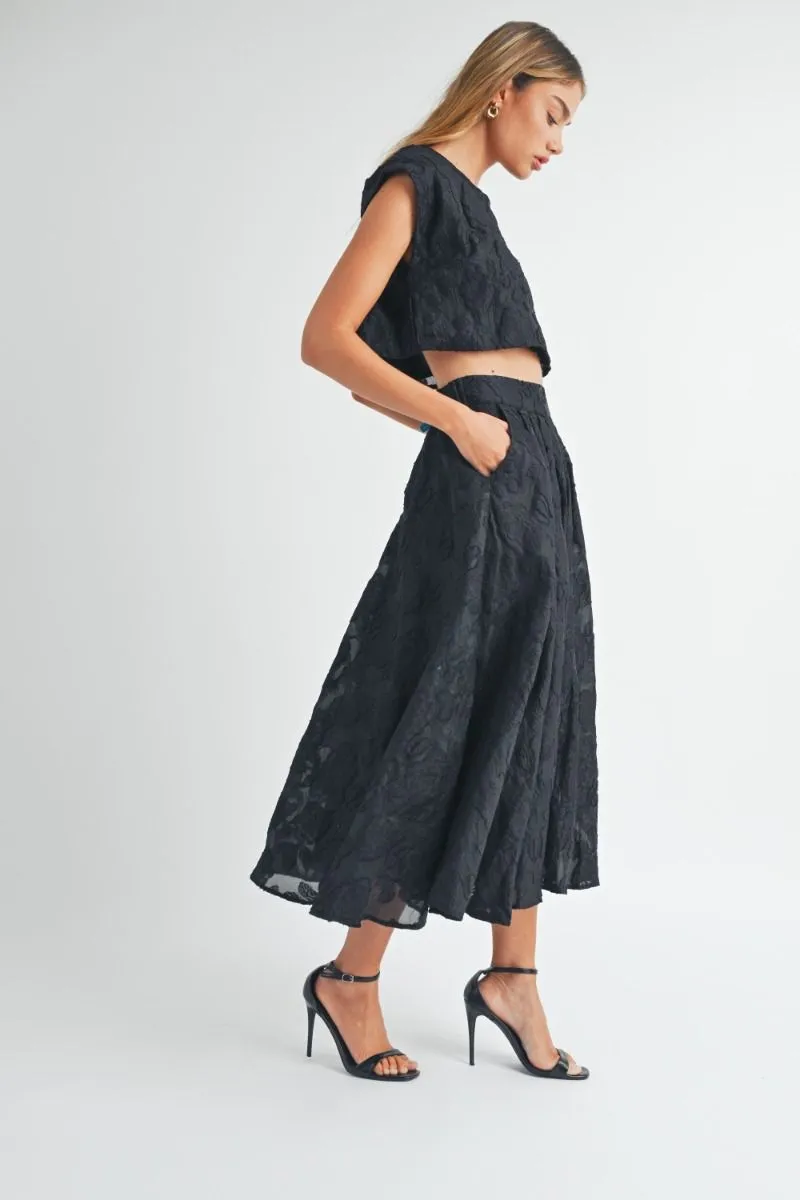 Evie Crop Top and Midi Skirt Set