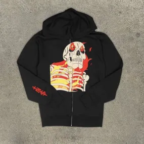 Fashionable personality loose skull print long-sleeved hoodie