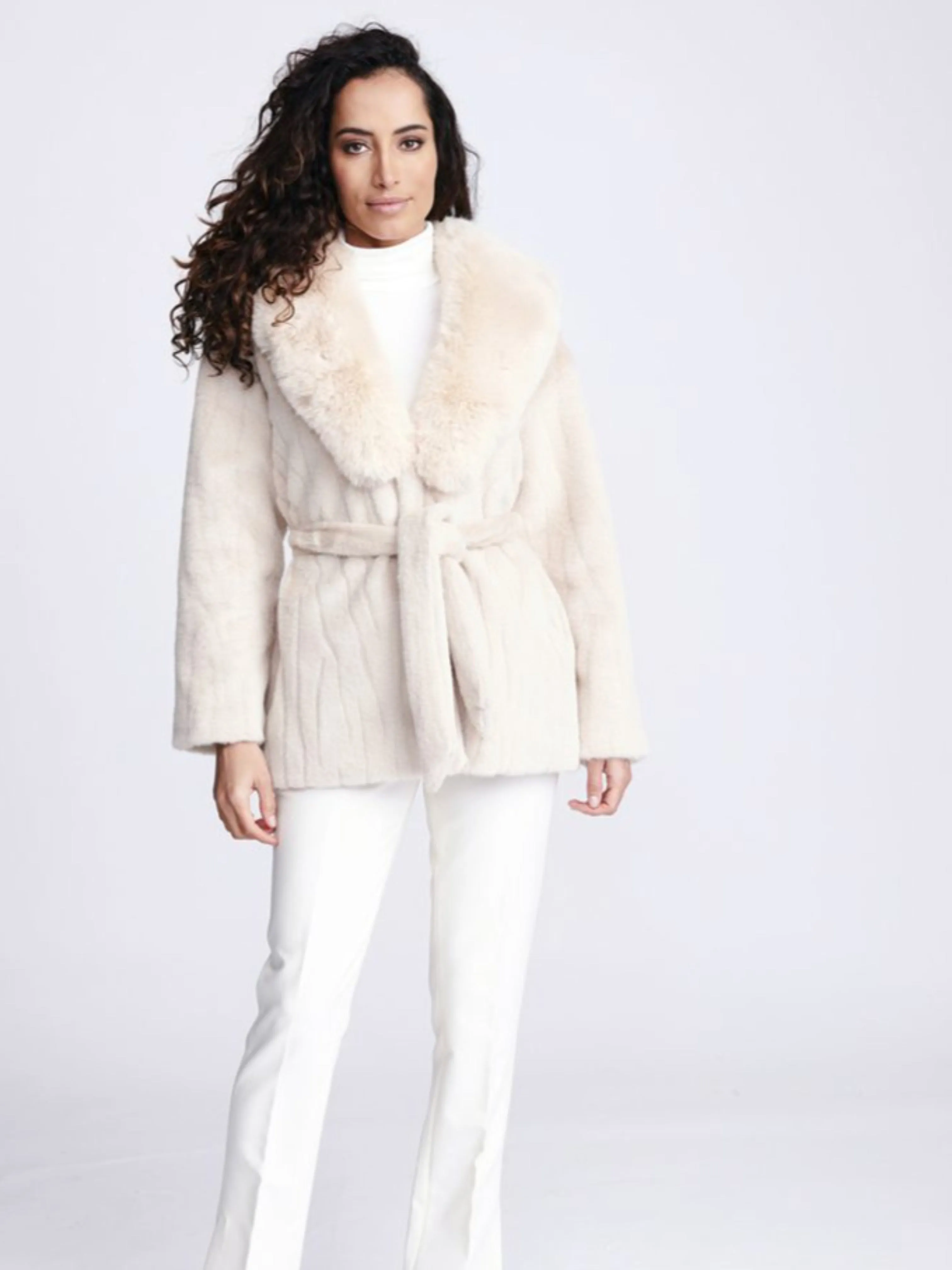 Felicity Faux Fur Belted Coat