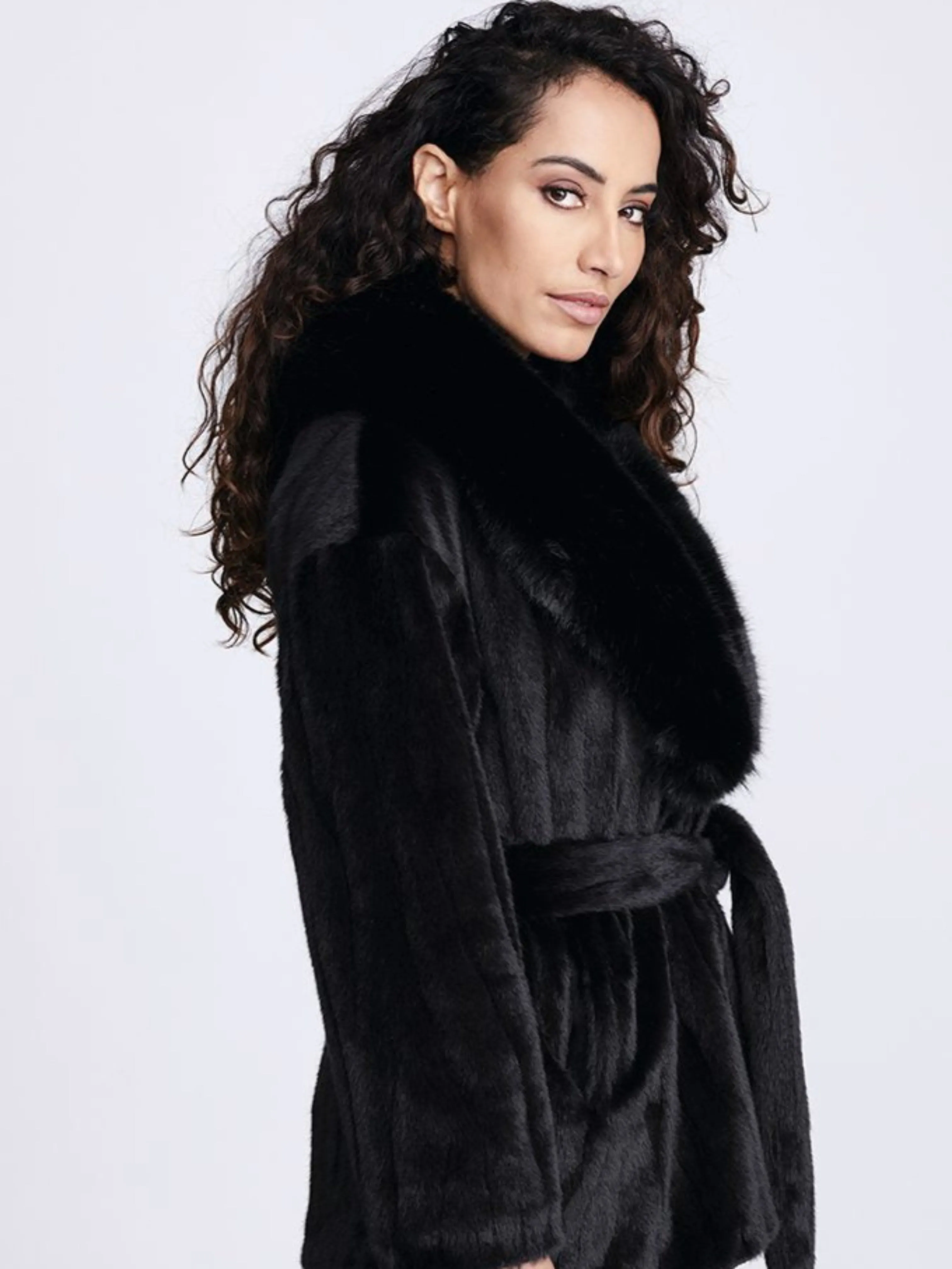 Felicity Faux Fur Belted Coat