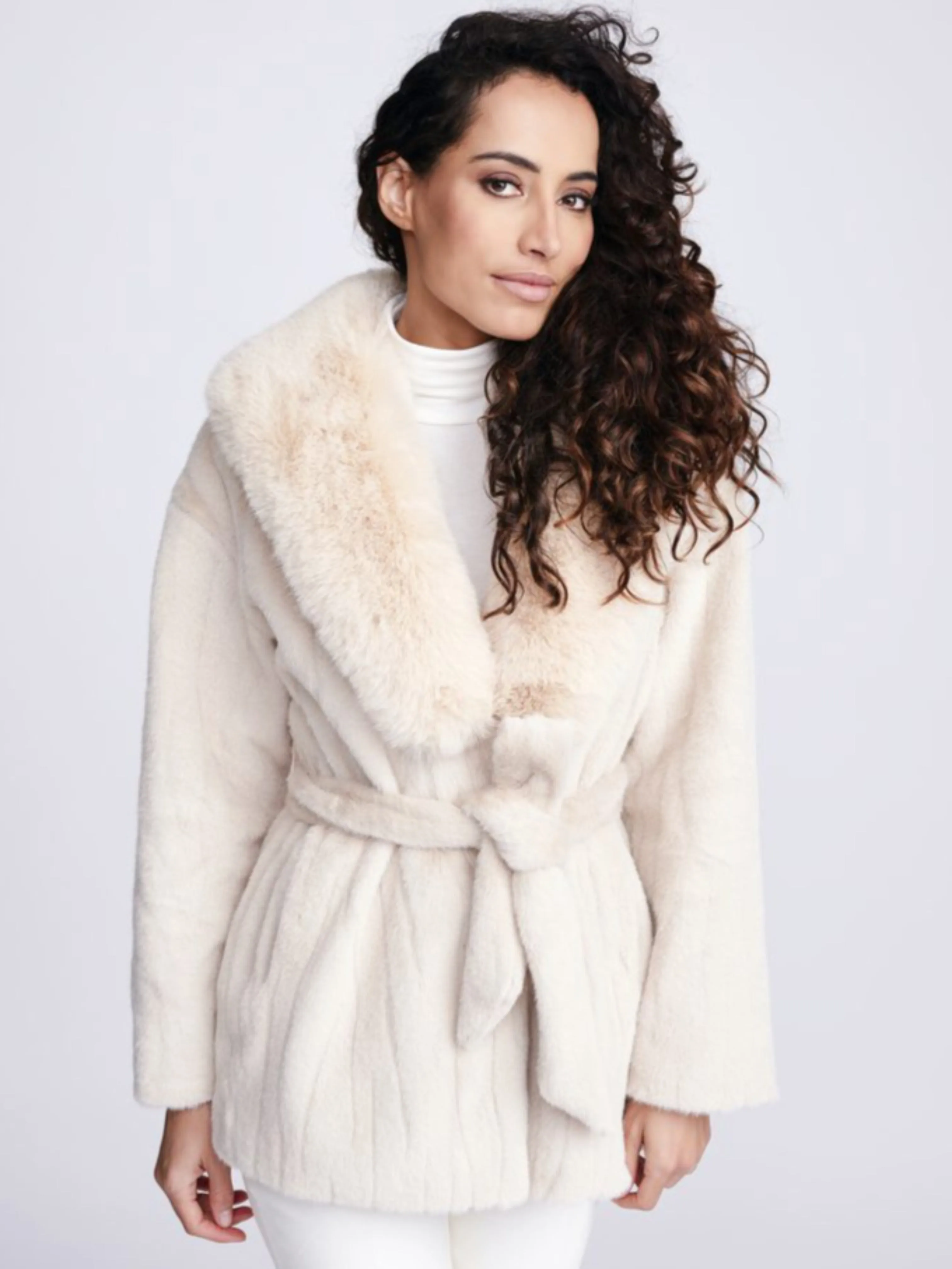 Felicity Faux Fur Belted Coat
