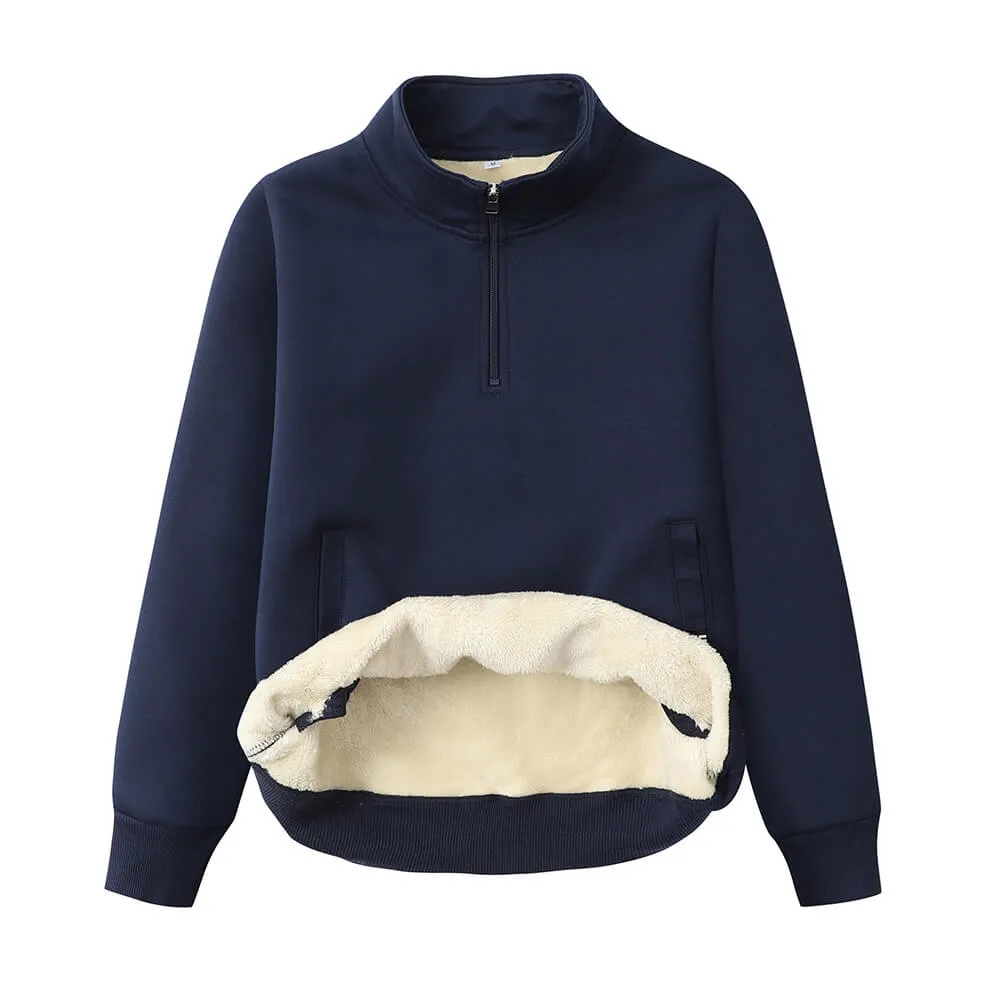 Flower Butterfly Believe Cross Stand Collar Zip Fleece Sweatshirt