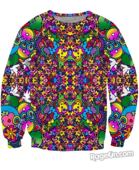 Flowers Kaleidoscope Crewneck Sweatshirt