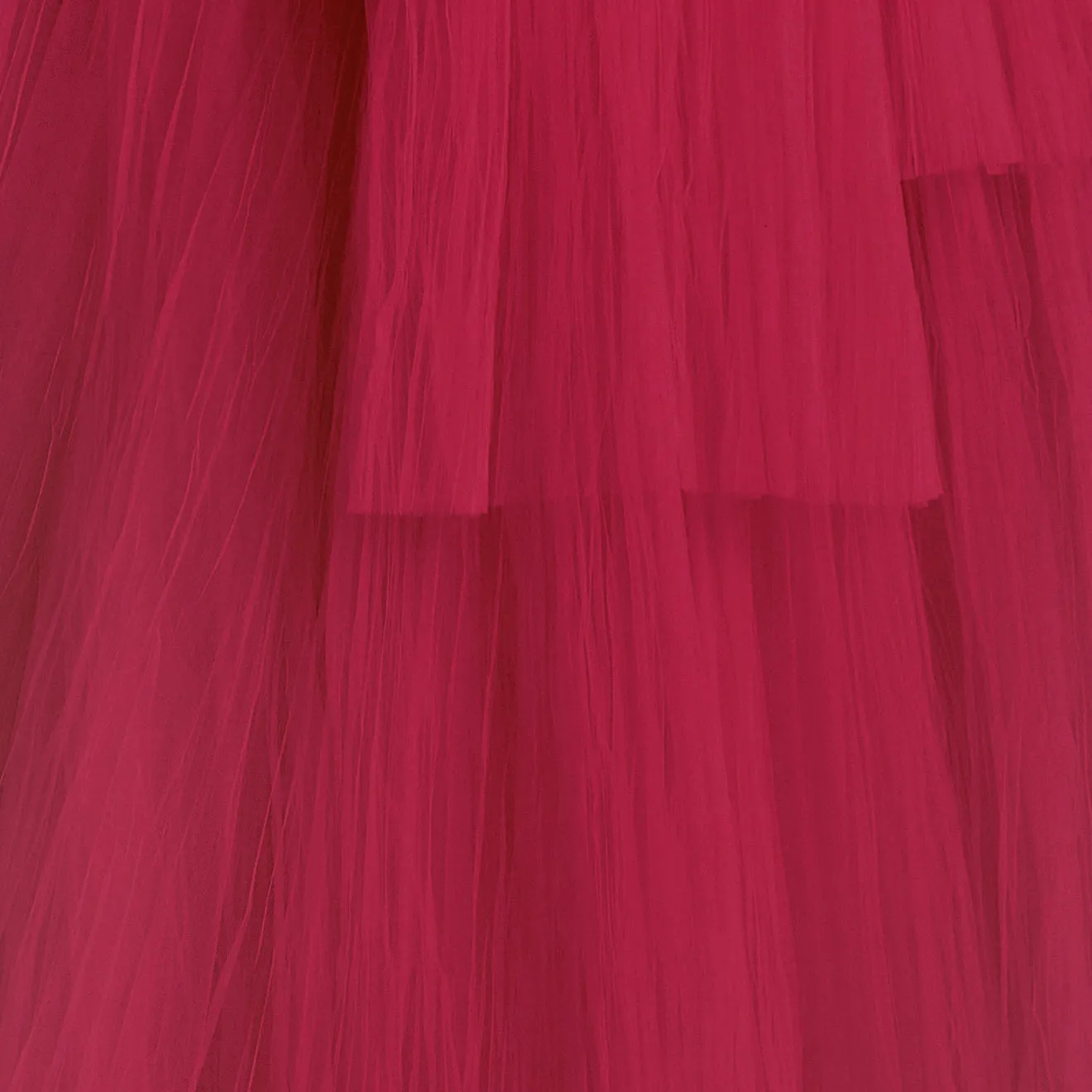 Flowy V-Neckline Layered Tulle Wedding Gown