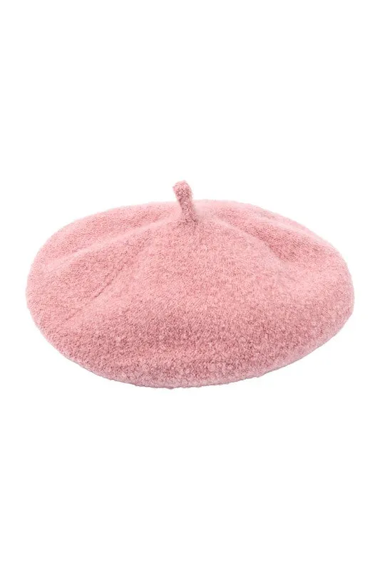 French Royalty Fleece Mustard Yellow Beret Hat