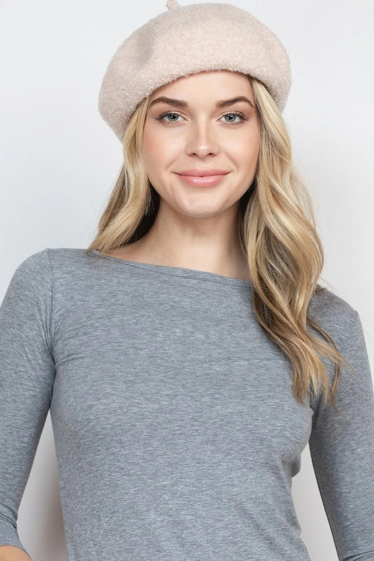 French Royalty Fleece Mustard Yellow Beret Hat