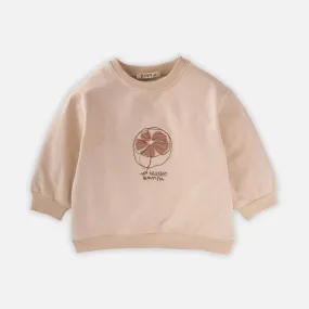 Fruit Embroidered Sweatshirt- Sand