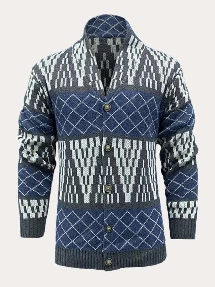 Geometric Graphic Sweater Coat