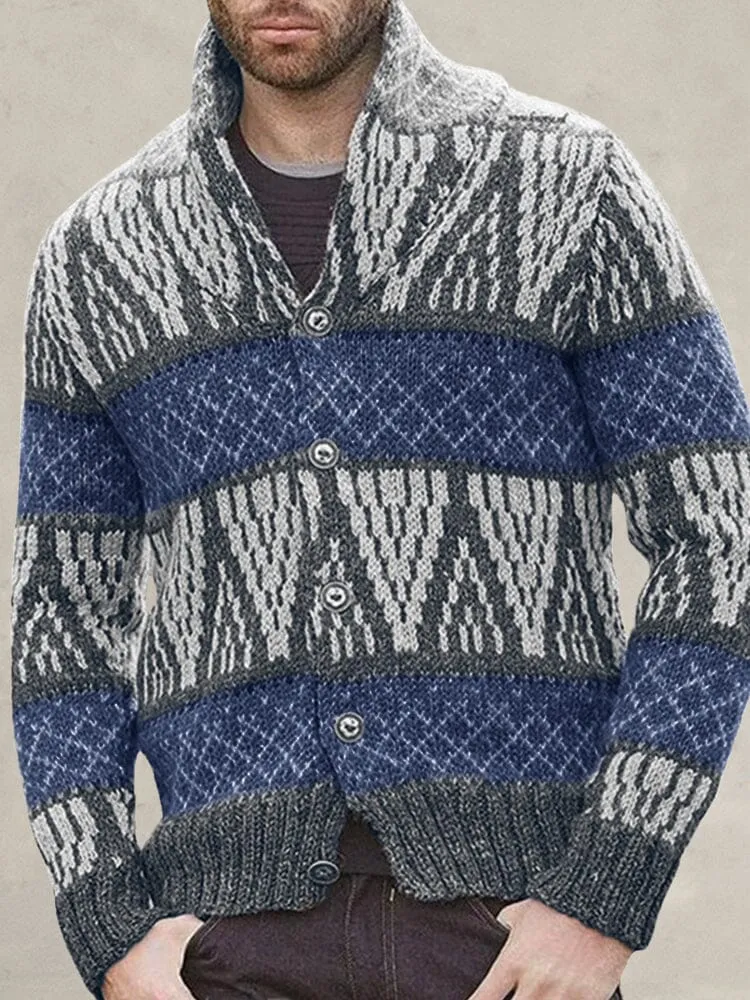 Geometric Graphic Sweater Coat