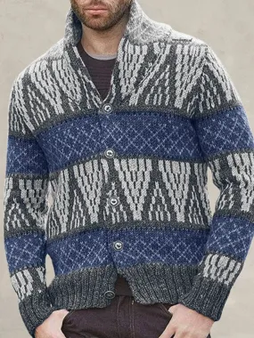 Geometric Graphic Sweater Coat
