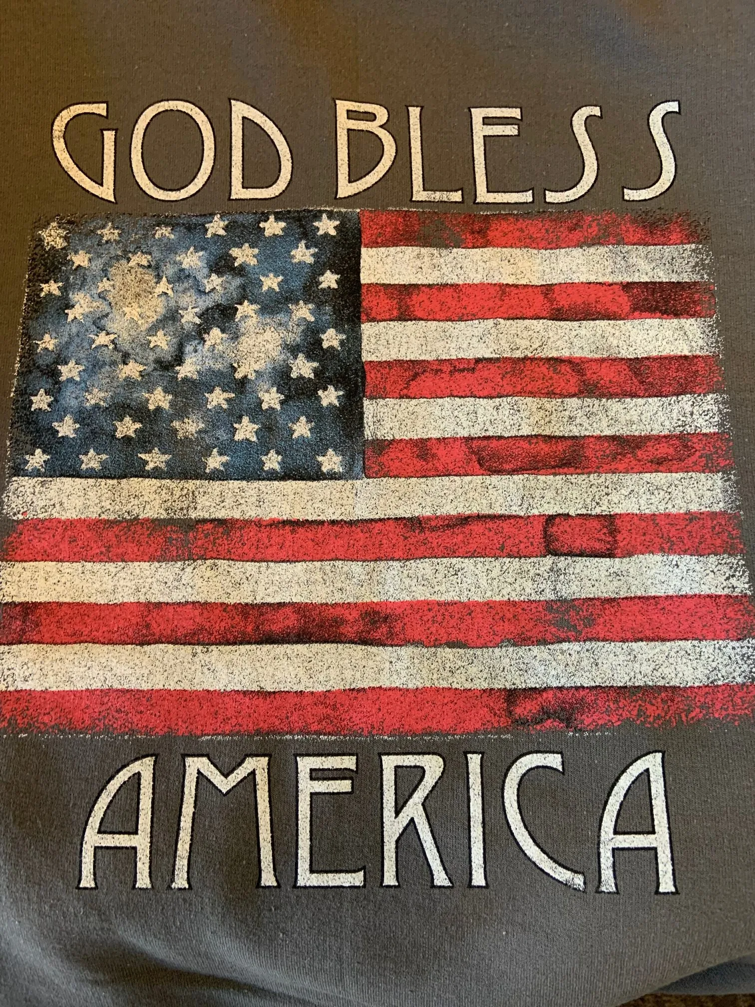 God Bless America Charcoal Sweatshirt S to XL