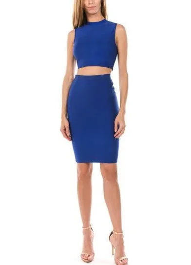 High Waisted Midi Bodycon Skirt