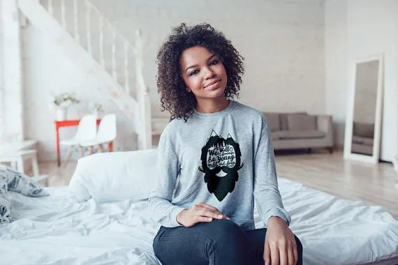 Hipster Beard Sweatshirt Women Sweatshirt Woman