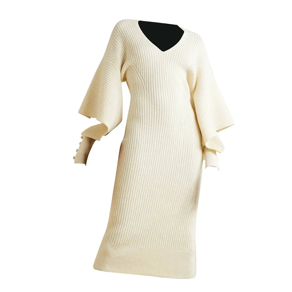 Hollow Out Minimalist Sweater Dress