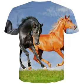 Horse T-shirt Men Animal Tshirt Anime Funny Tshirts Casual Harajuku T-shirts Graphic Street Tshirts Cool Short Sleeve summer