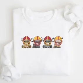 Iowa State Cyclones Football Highland Cow Football Team Football Lovers Gift Unisex Crewneck Hoodie Sweatshirt
