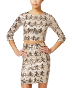 Juniors' 2-Pc. Sequined Bodycon Dress