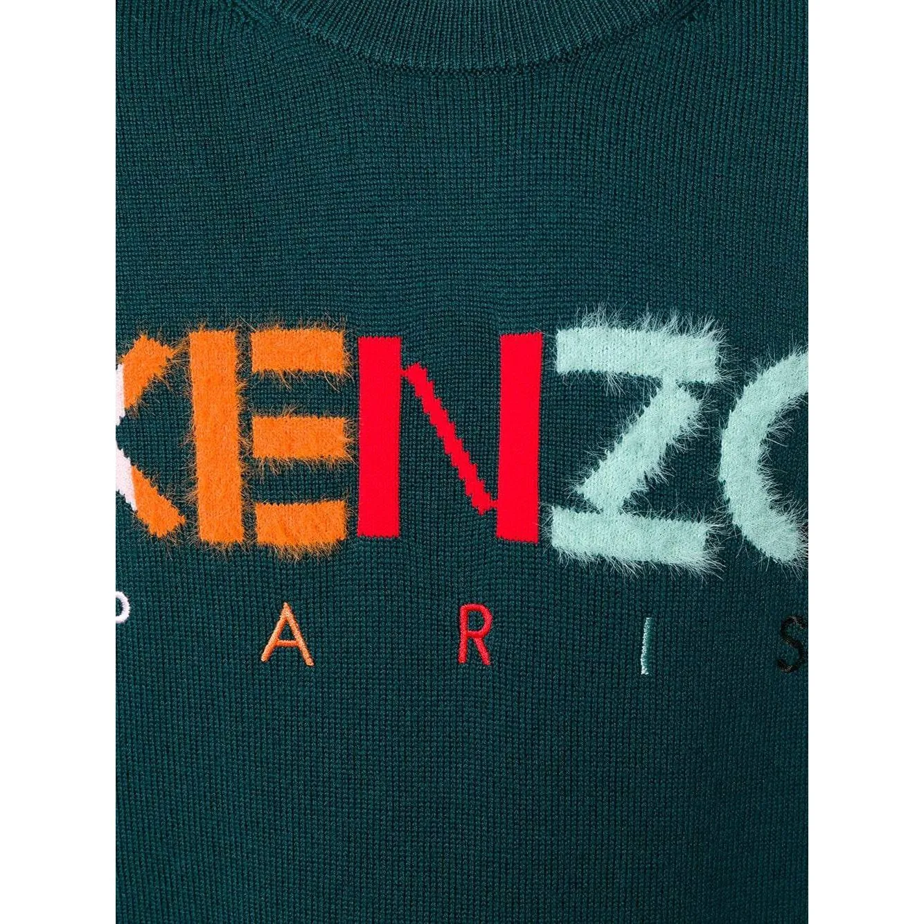 KENZO Paris Knit Crewneck Sweater, Pine
