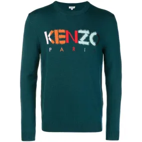 KENZO Paris Knit Crewneck Sweater, Pine