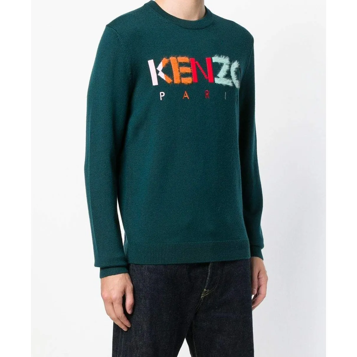 KENZO Paris Knit Crewneck Sweater, Pine