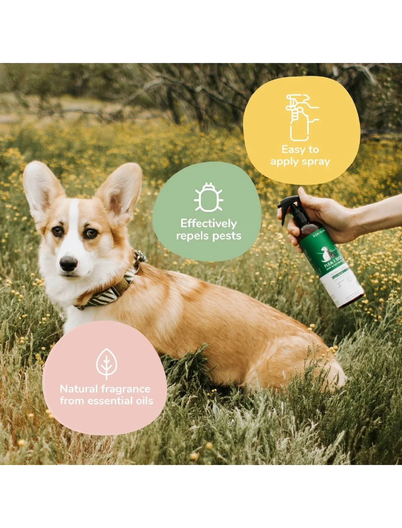 Kin Kind Flea | Tick Lavender Spray For Dogs & Cats - 12oz (354ml)