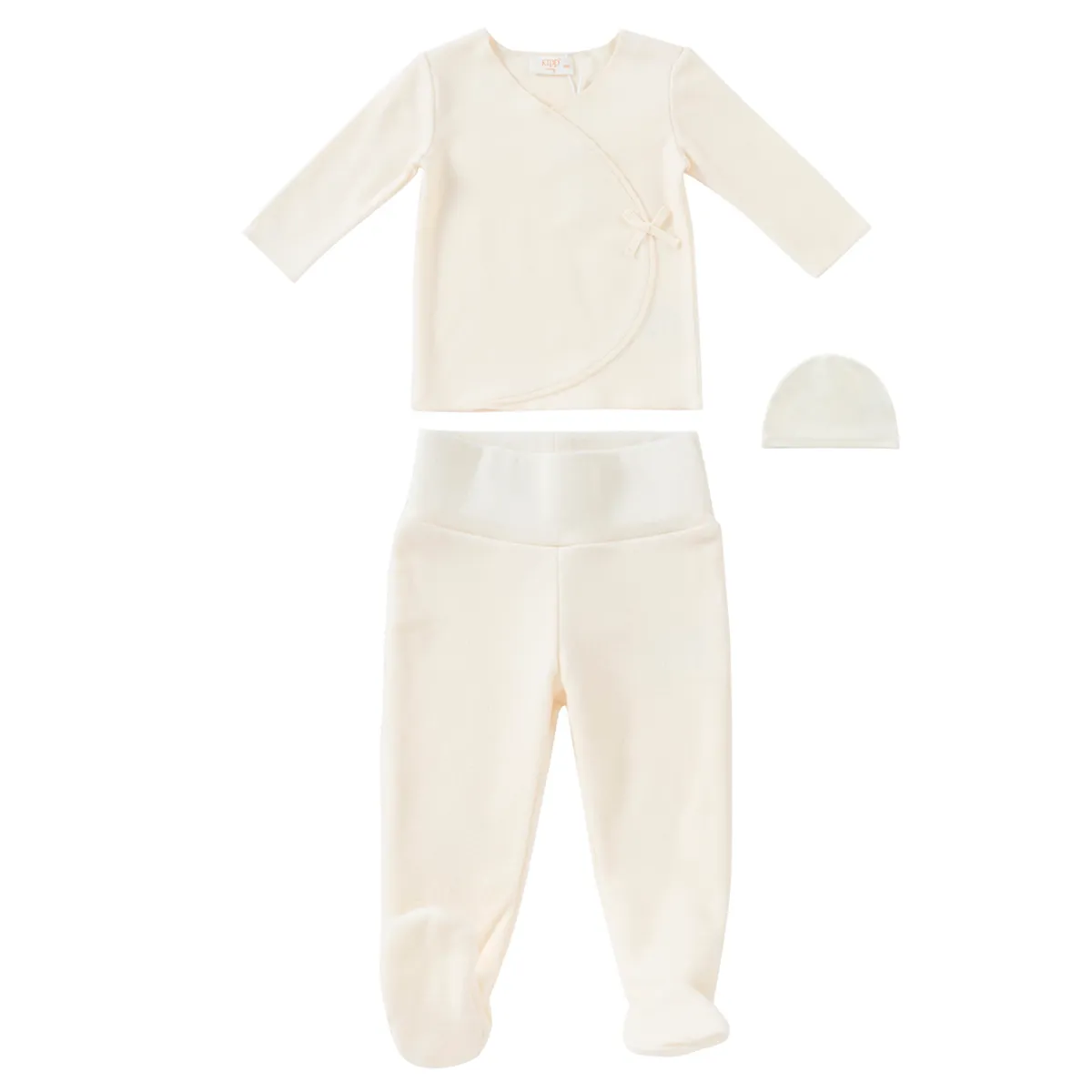Kipp Baby White Felt Knit Wrap 2 Pc Set   Hat