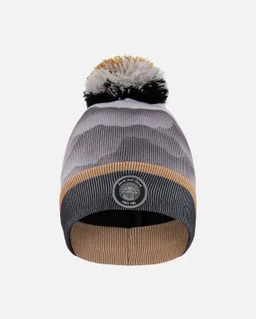 Knit Hat Gray With Mountains