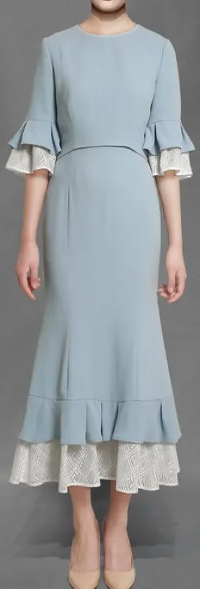Lace-Trim Top and Skirt Set