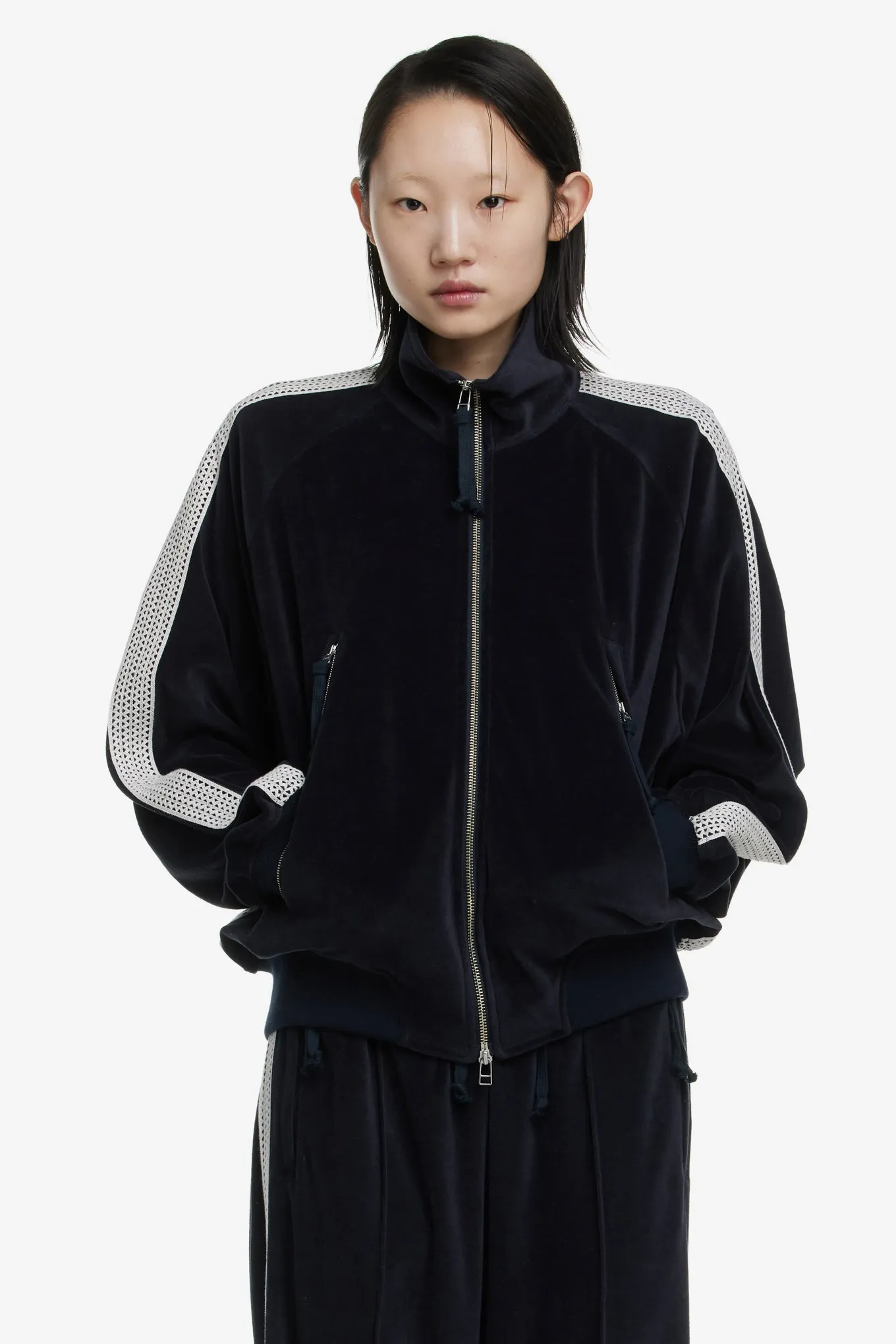 LACE VELOUR TRACK JACKET