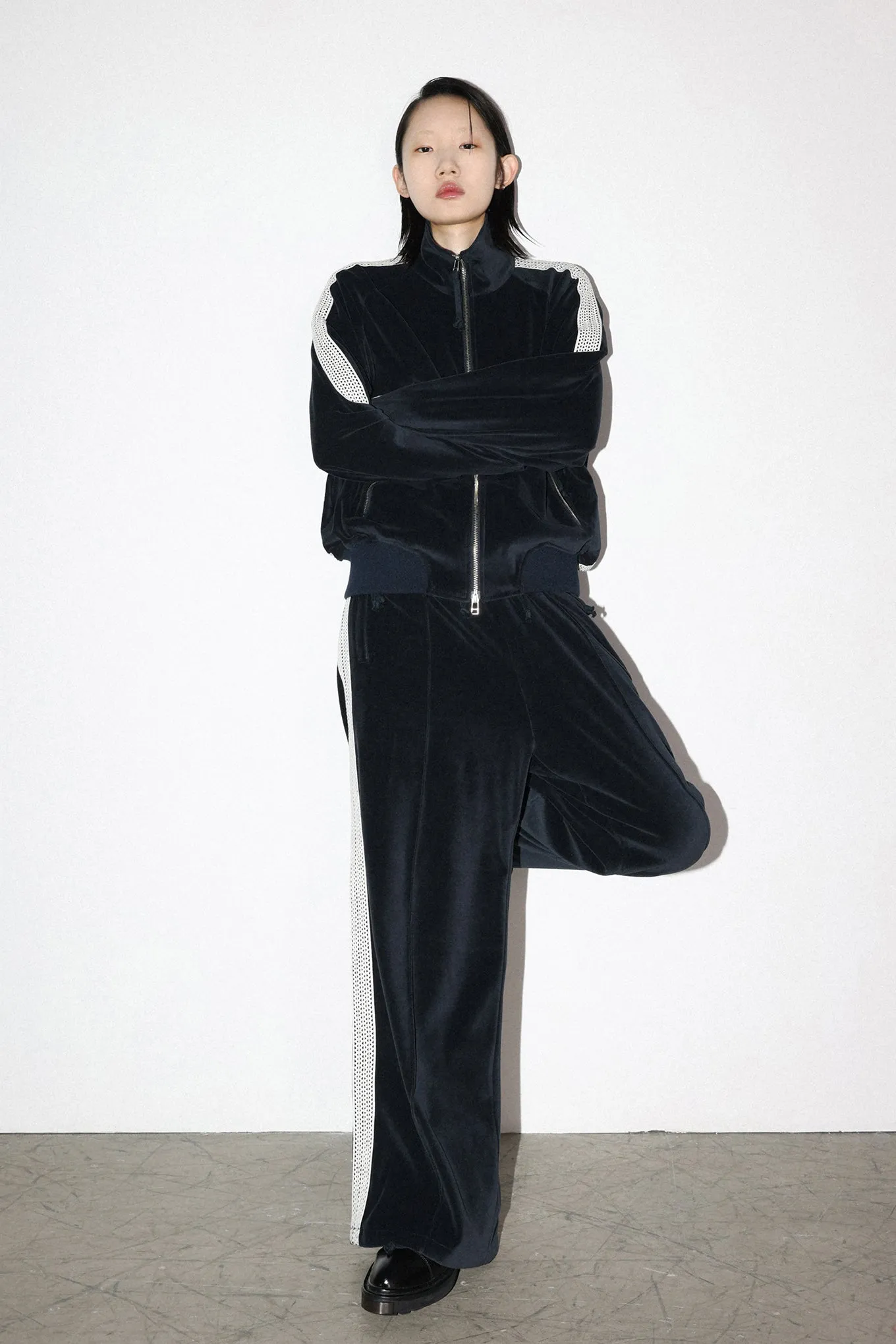 LACE VELOUR TRACK JACKET