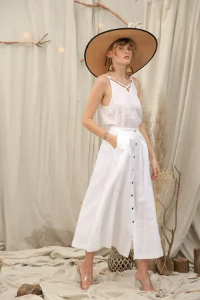Liesel Linen Midi Skirt