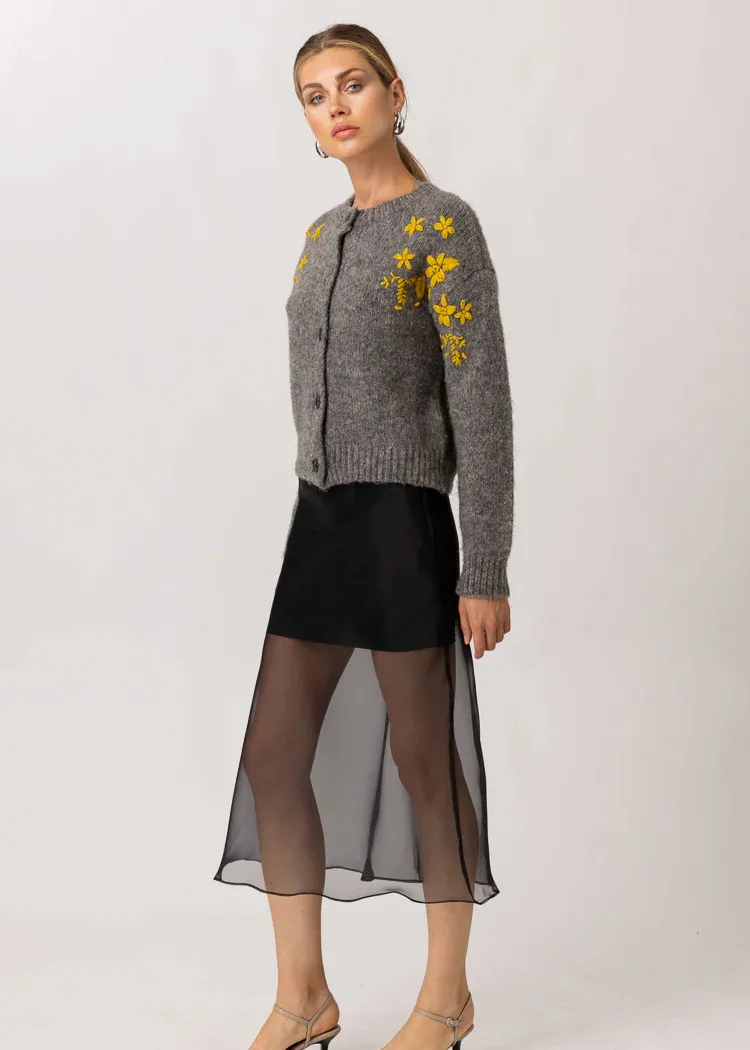 Line   Dot Denman Midi Skirt- Black