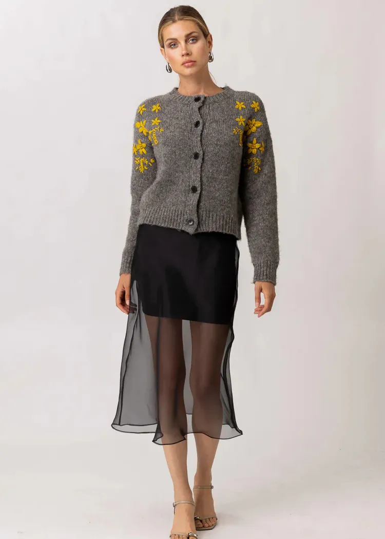 Line   Dot Denman Midi Skirt- Black