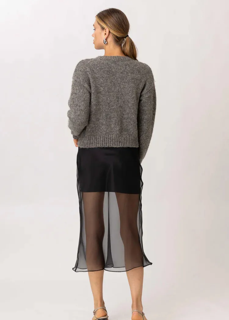 Line   Dot Denman Midi Skirt- Black