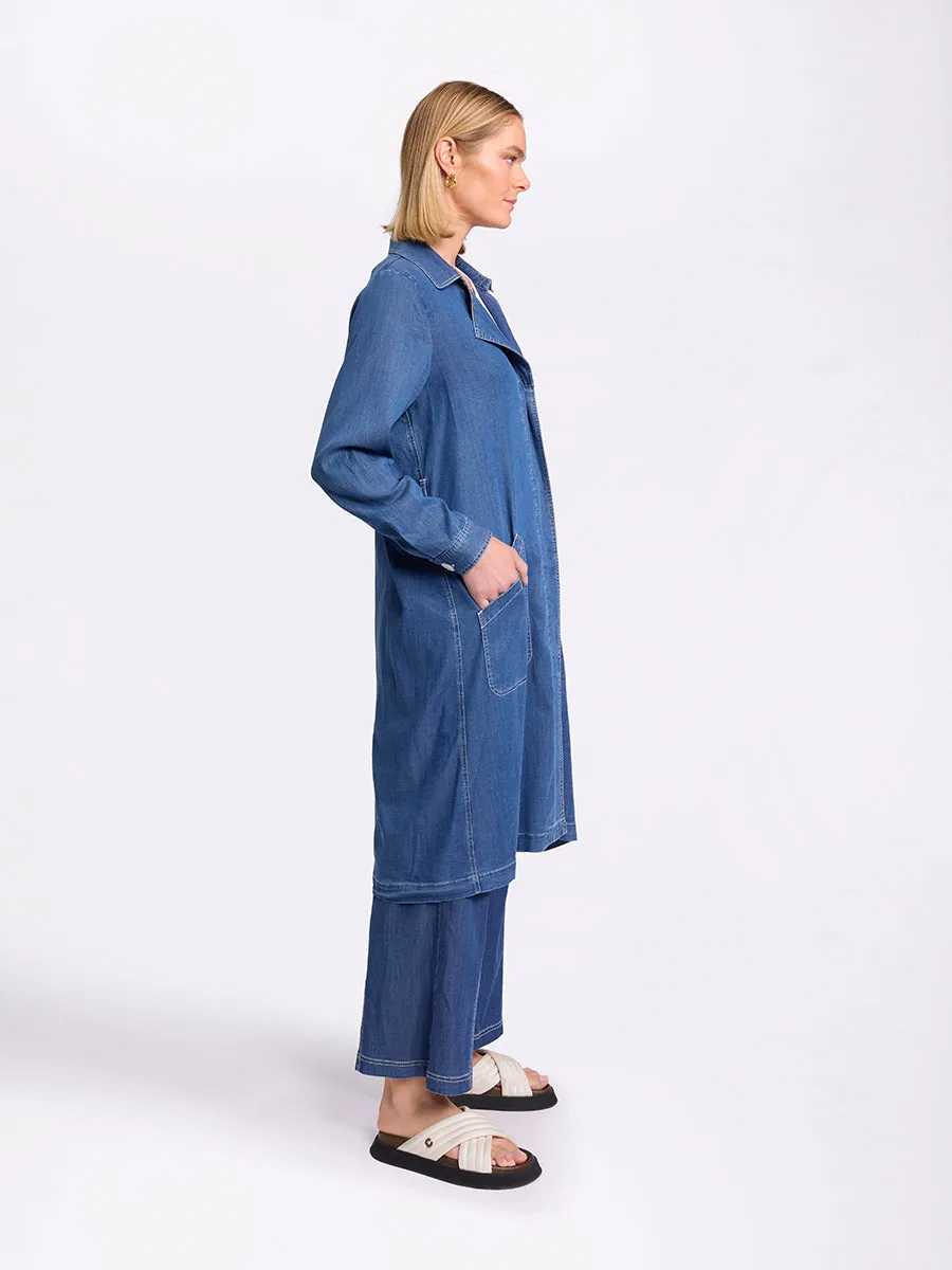 Long Sleeve Denim Trench