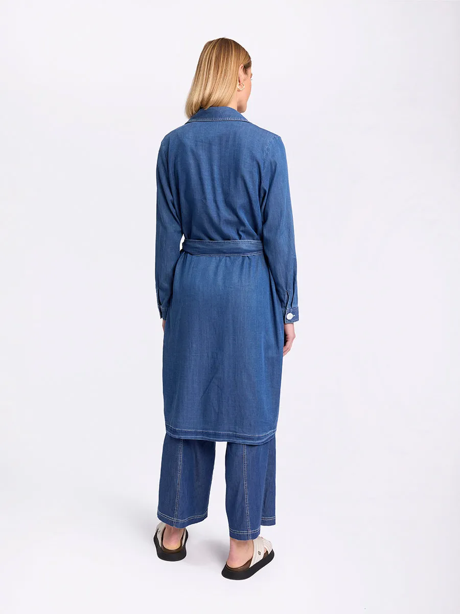Long Sleeve Denim Trench