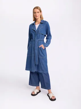 Long Sleeve Denim Trench