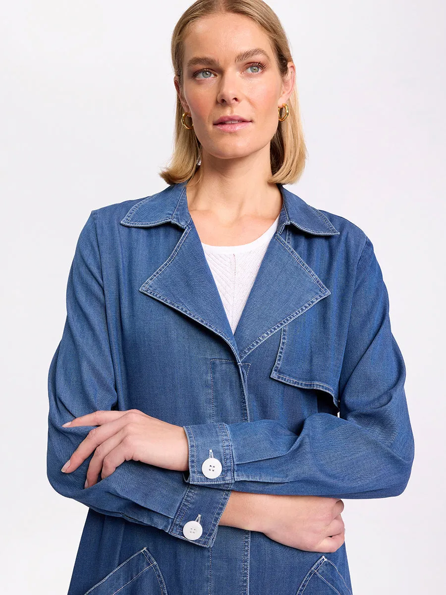 Long Sleeve Denim Trench