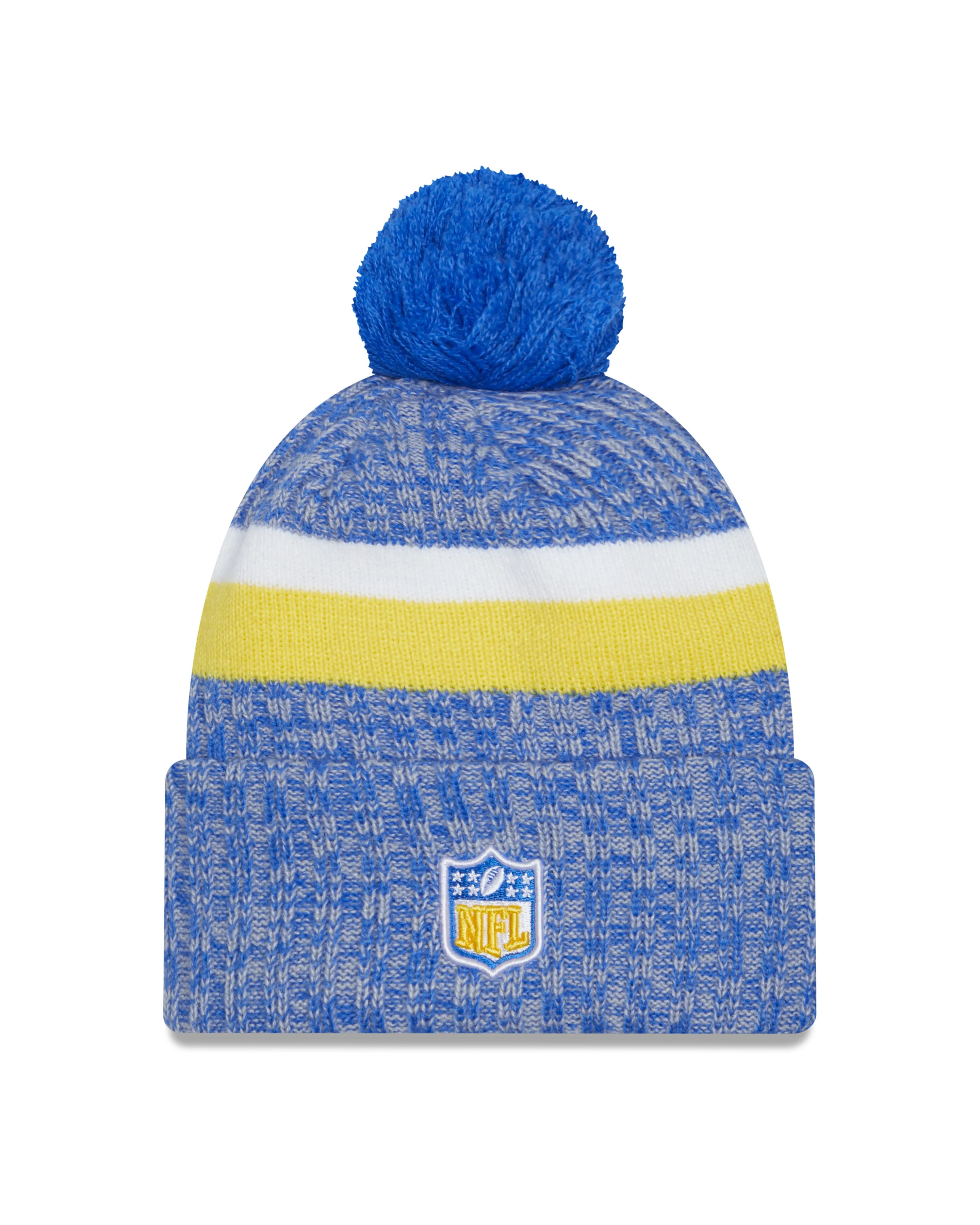 Los Angeles Rams New Era 2023 Sideline - Sport Cuffed Pom Knit Hat - Blue