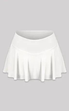Low-Rise Pleated Mini Tennis Skirt - Off-White