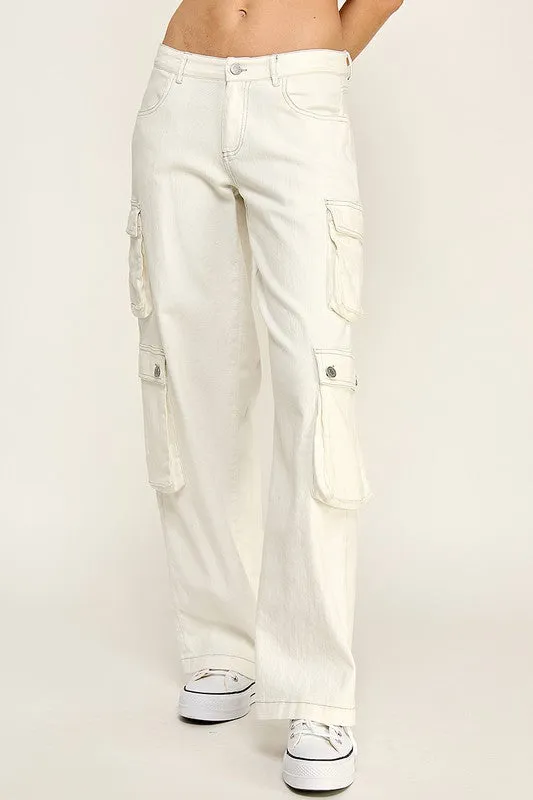 Low Rise Wide Cargo Pants