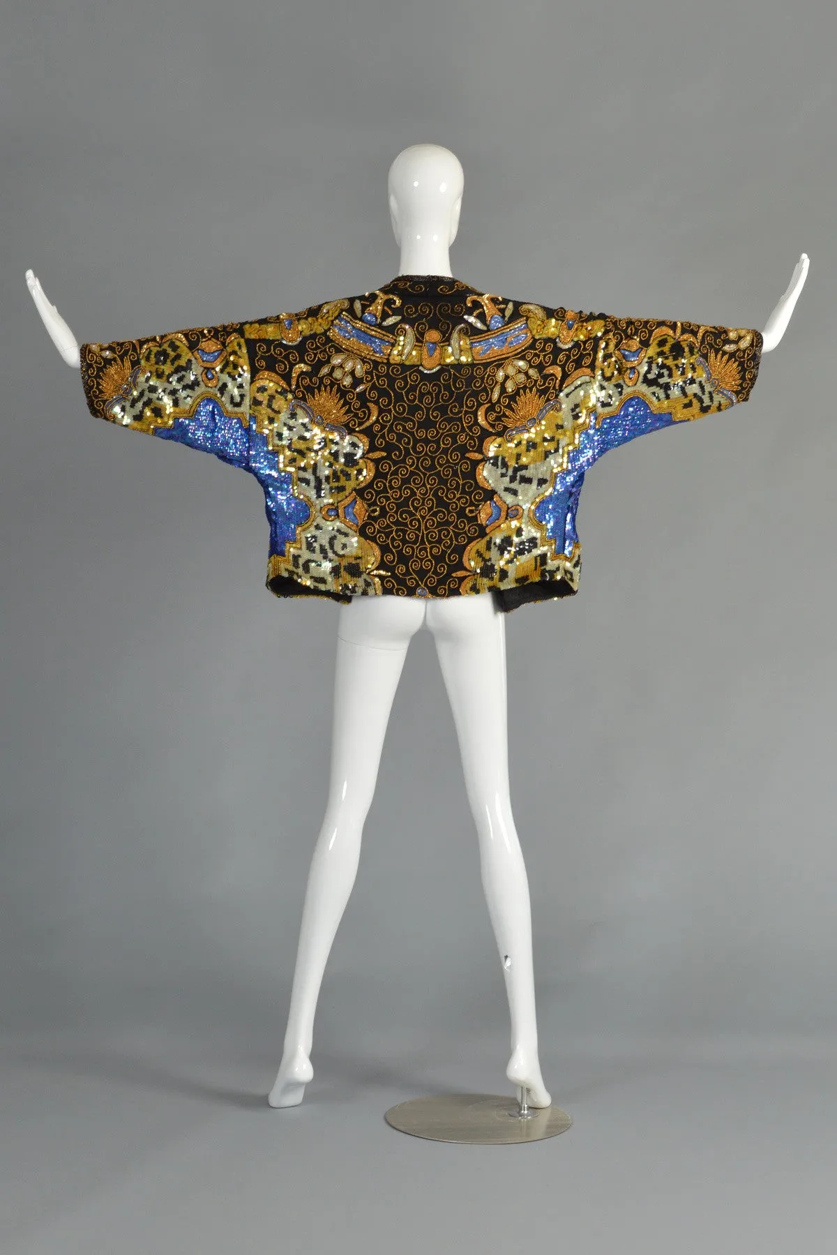 Luxe Sequin Encrusted Baroque Leopard Print Jacket